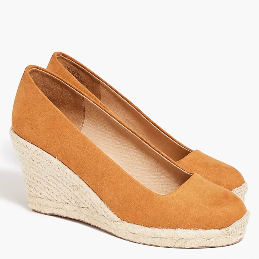 J. Crew Espadrille Wedges - Size 7.5 Medium - Pale Clay - faux suede, NIB!